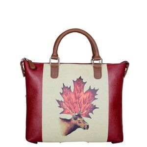 Printed Leather 3-in-1 Convertible Top Handle Crossbody Bag for Women- Daily Use